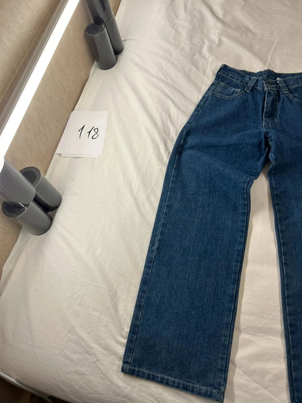 Marineblauwe vintage hoge taille jean – photo 3
